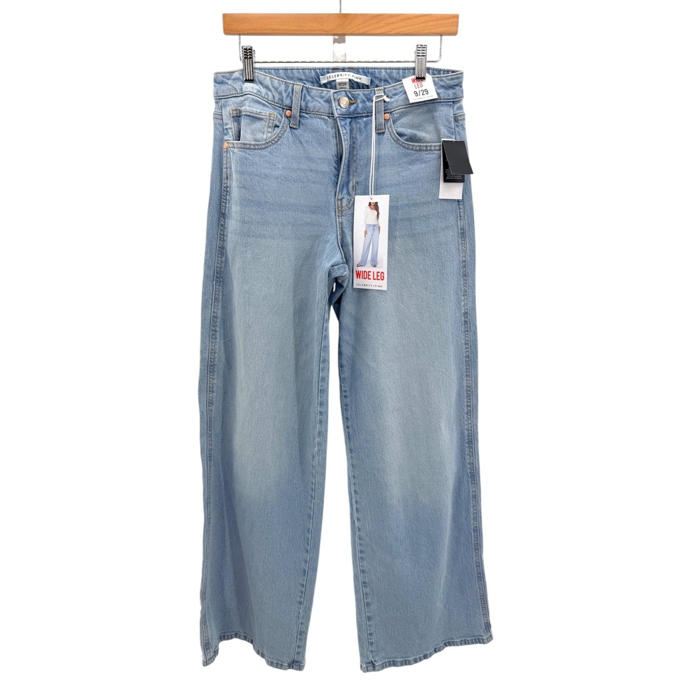 Celebrity Pink Womens Wide Leg High Rise Light Wash Denim Jeans Size 9/29 NEW